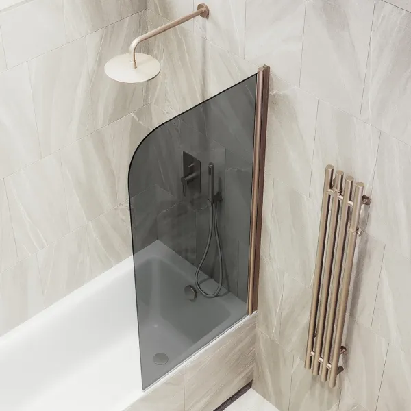 Шторка на ванну MaybahGlass MGV-623-2 80см бронза